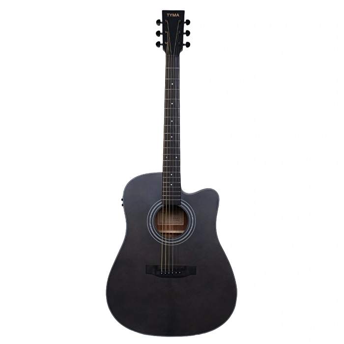 TYMA HDC-60 BK CE Dreadnought Cutaway Elektro Akustik Gitar